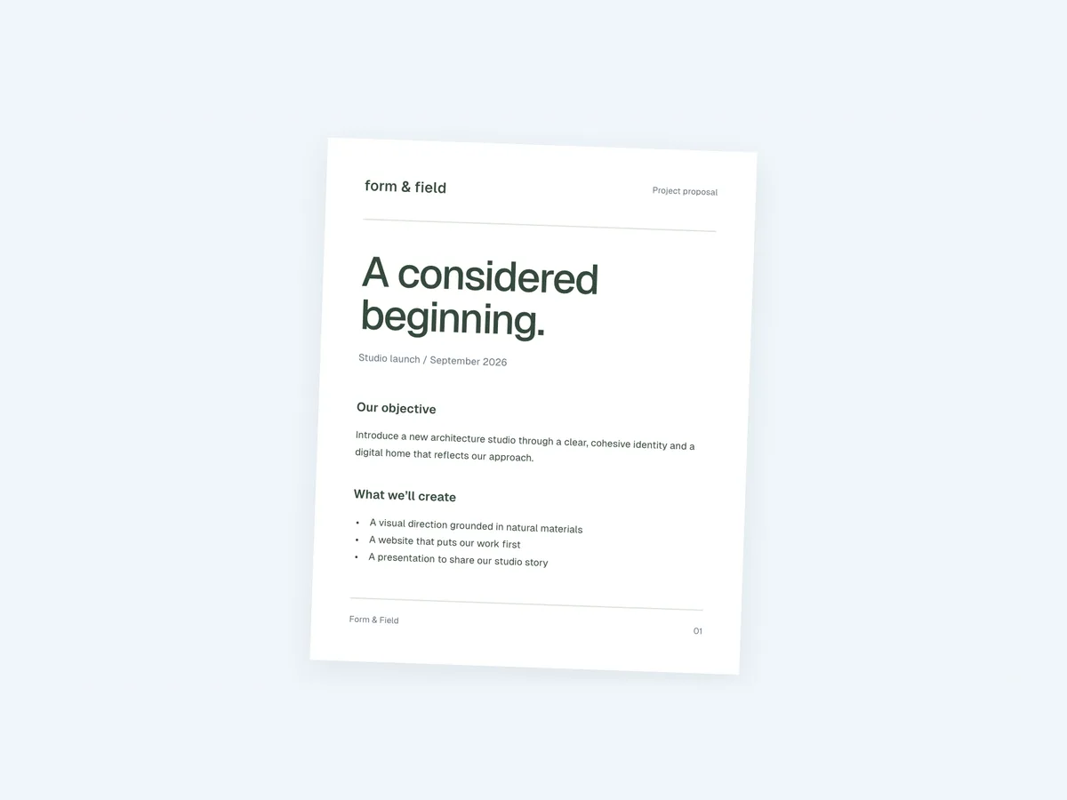 A sample project proposal made with Starling AI